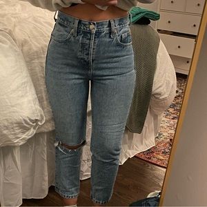 Topshop Straight Leg High-Waisted Jeans